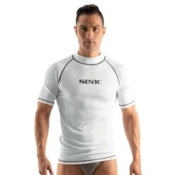 CRESSI || BEUCHAT || TAHE Soldes Magasin 16 Lycra MC Seac T-Sun Homme Blanc